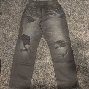 American Eagle Outfitters Charcoal Distressed Jeans